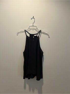 Lily White Black Sheer Halter Top
